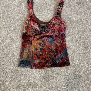 Peacock Feather Print Women's Tank Top